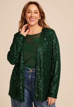 Plus Size Studio Y Sequin Cardigan