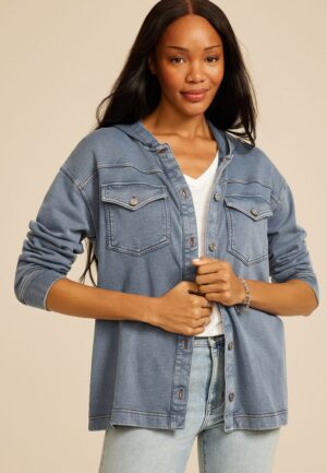 Washed Hooded Shacket