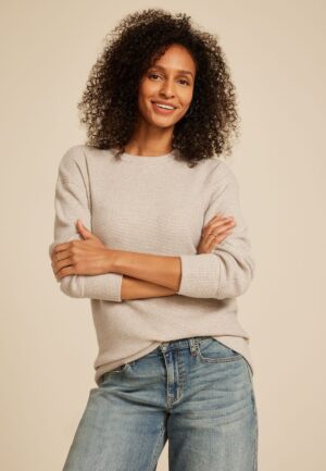Brushed Waffle Tunic Sweatshirt