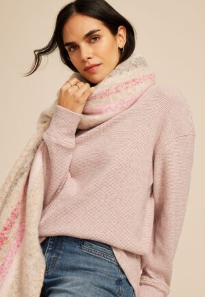 Brushed Waffle Tunic Sweatshirt