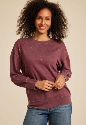 Studio Y Embellished Crewneck Sweatshirt
