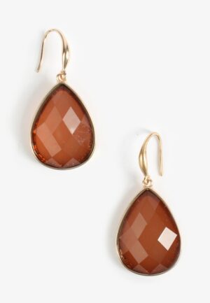 Brown Resin Teardrop Earrings
