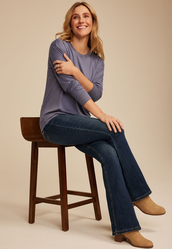 24/7 Hacci Ribbed Side Long Sleeve Tee - Image 3