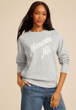 State Embroidered Crew Neck Sweatshirt