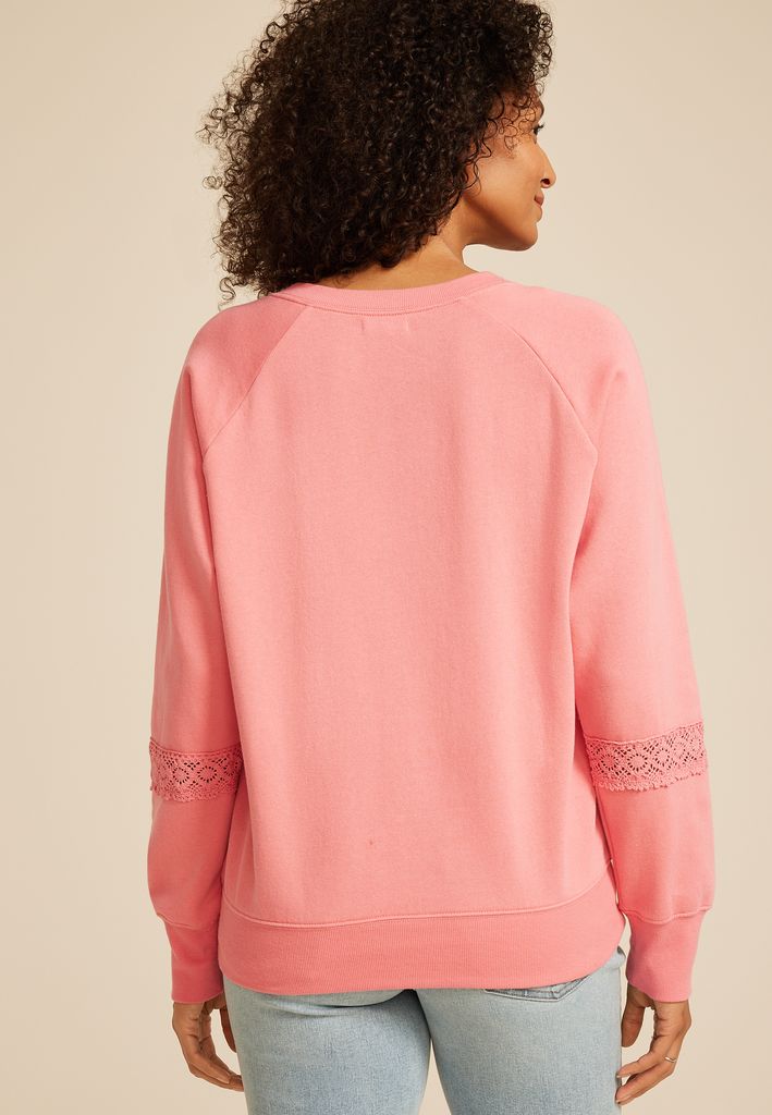 Crochet Mix Relaxed Fit Sweatshirt - Image 2