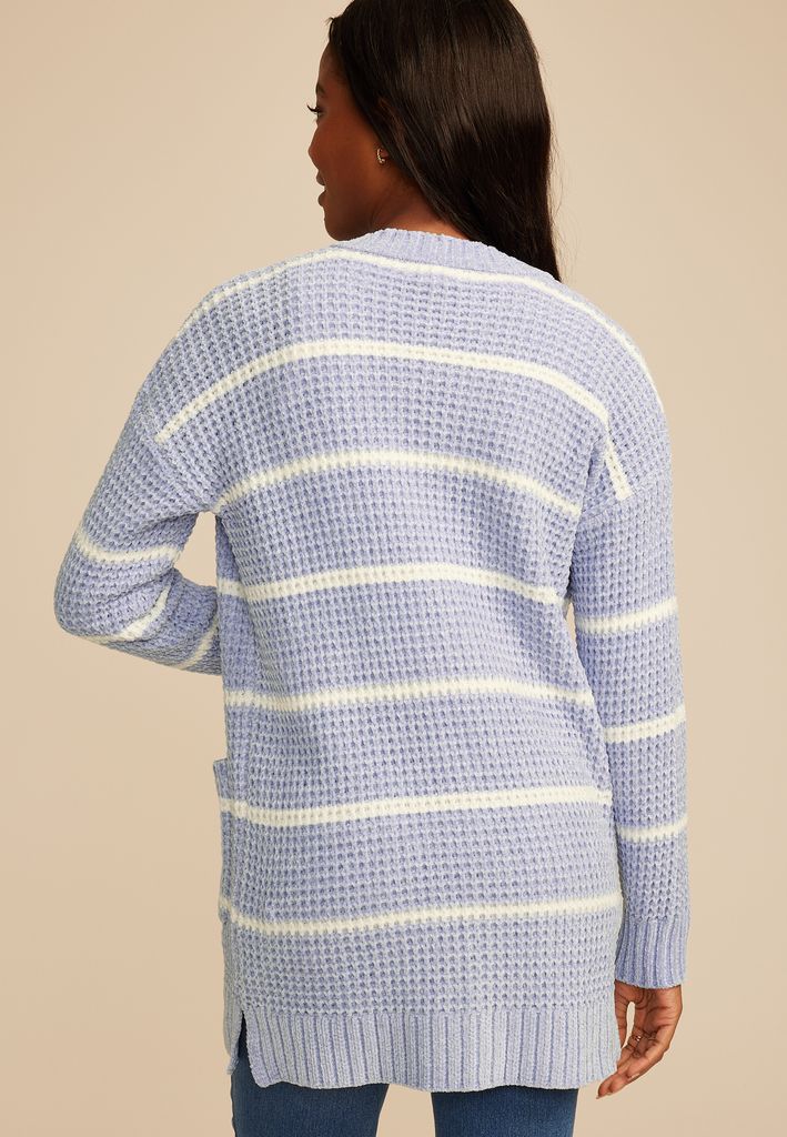 Chenille Stripe 90s Slouch Cardigan - Image 2