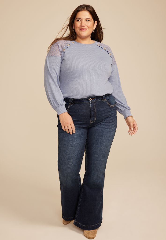 Plus Size KanCan™ High Rise Pocket Flap Trouser Flare