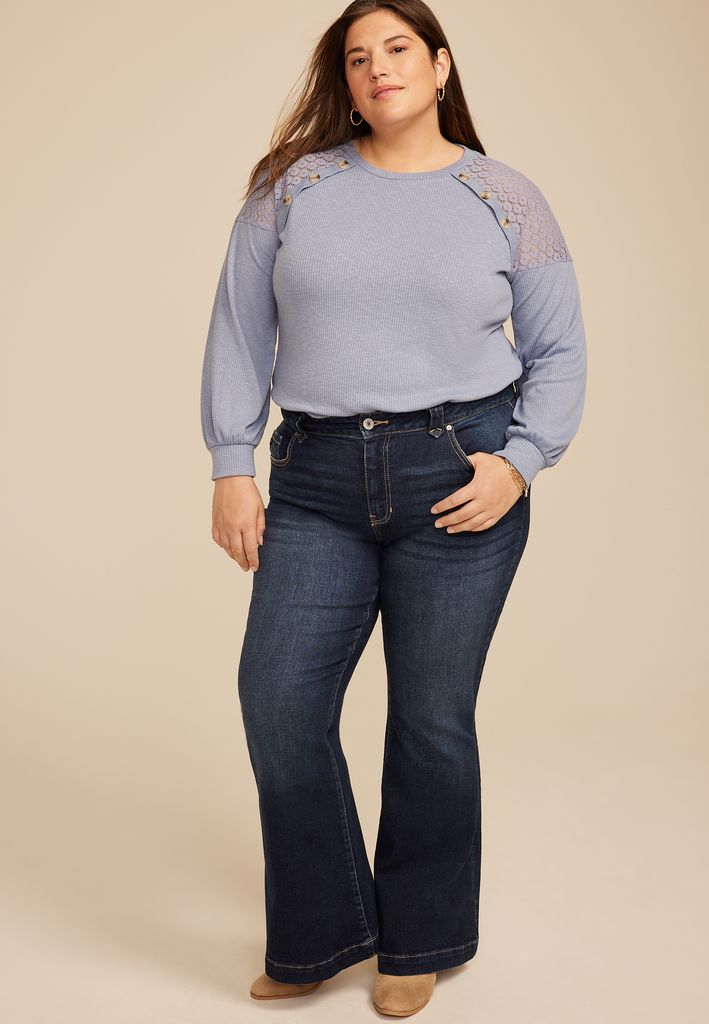 Plus Size KanCan™ High Rise Pocket Flap Trouser Flare - Image 3