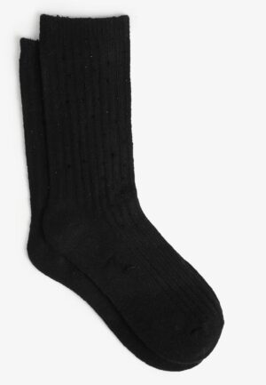 Black Embellished Crew Socks