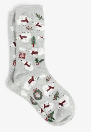 Festive Polar Bear Christmas Crew Socks