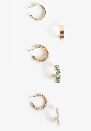 3 Pack Gold Earring Set