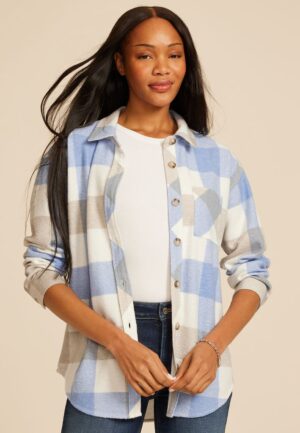 Plaid Fleece Oversized Shacket