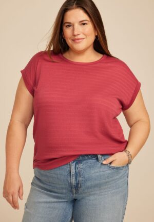 Plus Size 24/7 Textured Clara Tee