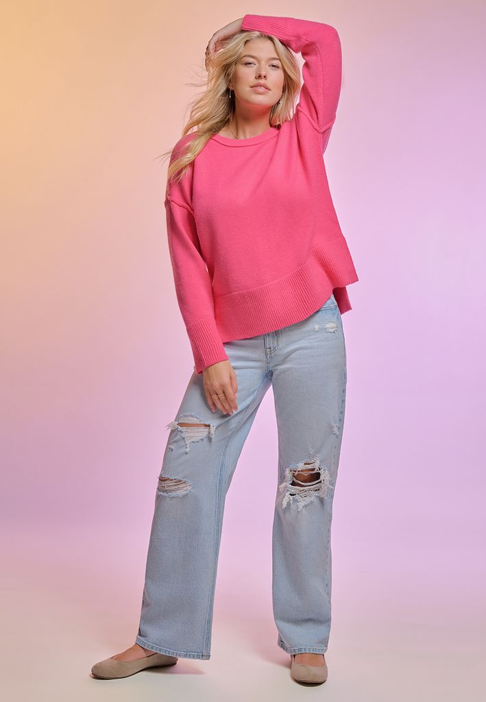 edgely™ High Rise Ripped Wide Leg Jean