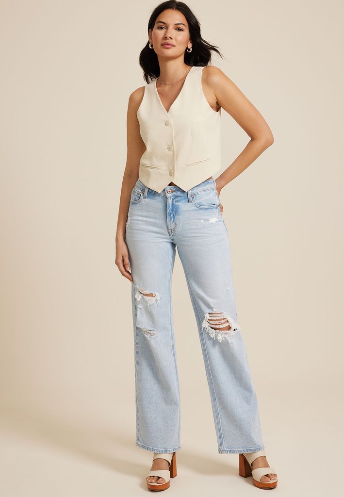 edgely™ High Rise Ripped Wide Leg Jean - Image 3