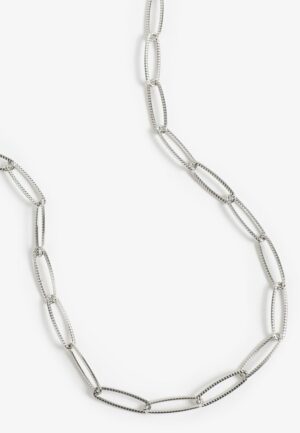 Silver Paper Clip Chain Necklace
