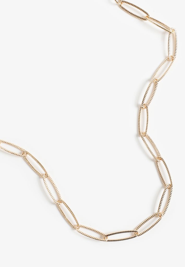 Silver Paper Clip Chain Necklace