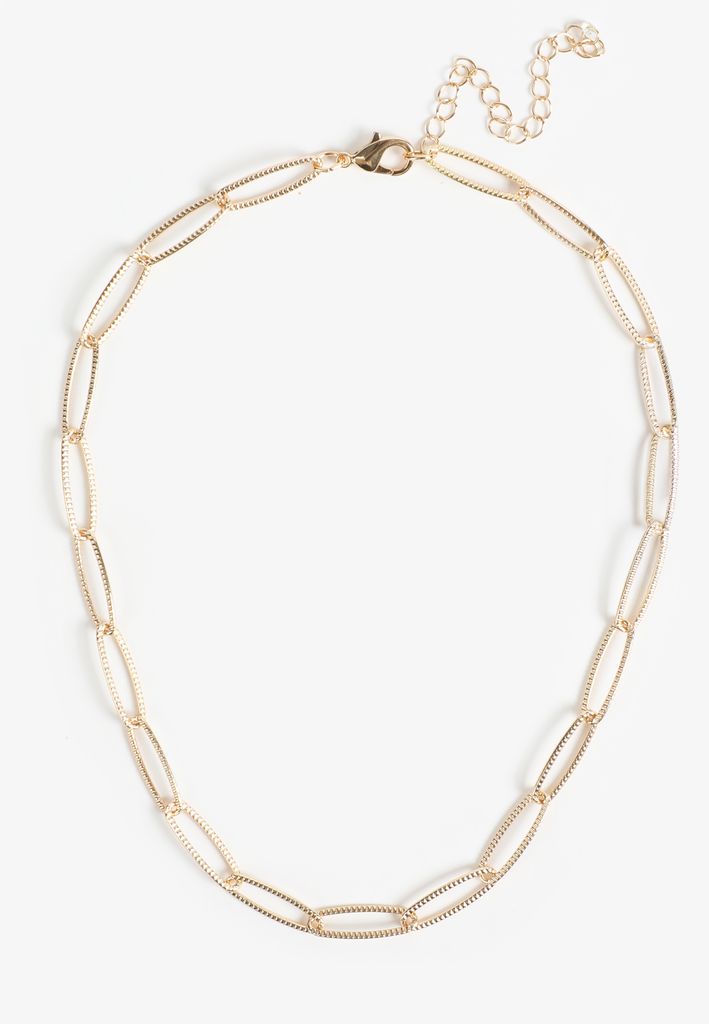 Silver Paper Clip Chain Necklace - Image 2