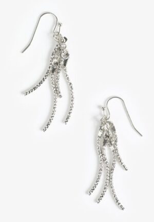 Silver Multi Strand Drop Earrings