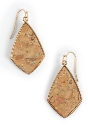 Gold Flecks Cork Drop Earrings