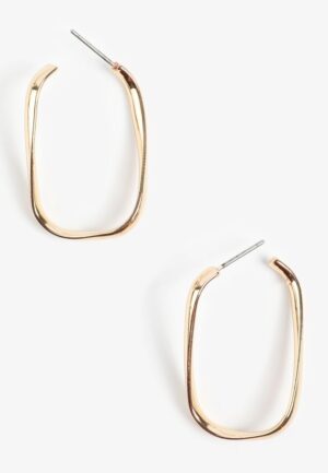 Gold Wavy Hoop Earrings